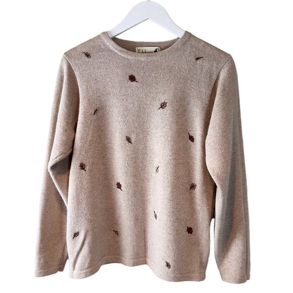 Tulchan Sweaters - Vintage Tulchan Wool Leaf Pullover Sweater Size Medium